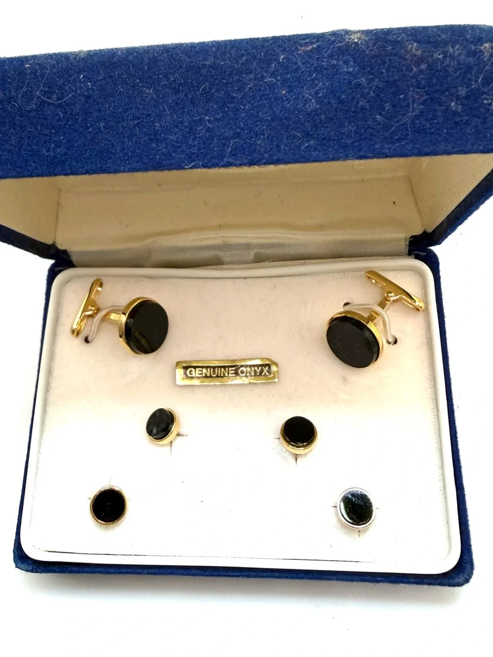 Vintage Black and Gold Cuff Link Set
